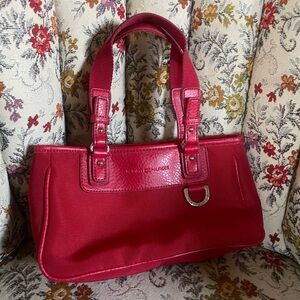 Red Handled Tommy Hilfiger Tote Small Zippered Pouch Trendy Preppy Hipster